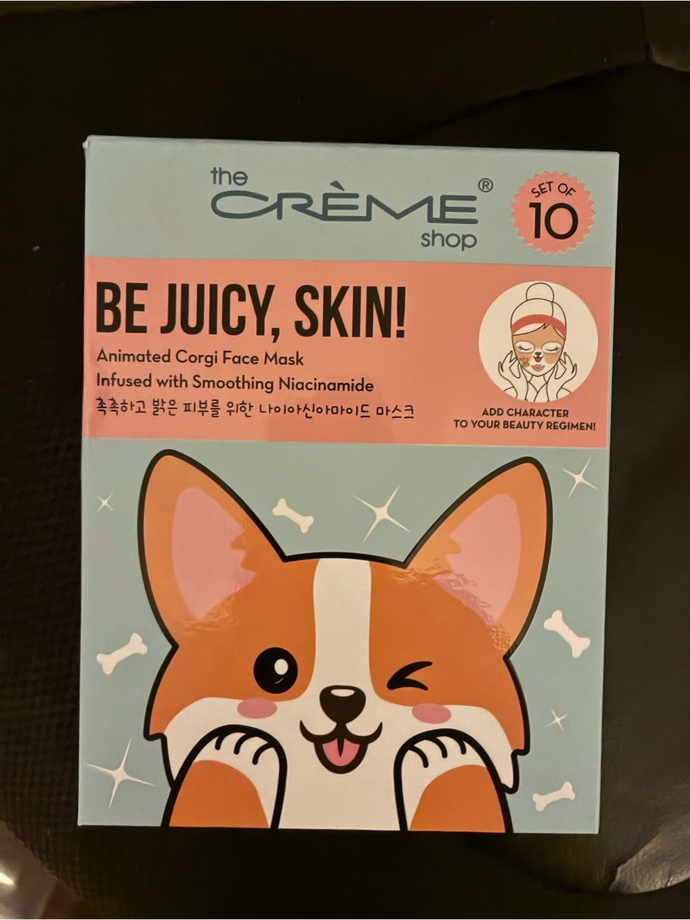 The Crème Shop Be Juicy, Skin! Corgi Face Mask - 10 count